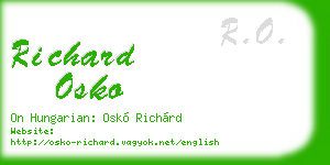 richard osko business card