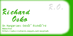 richard osko business card